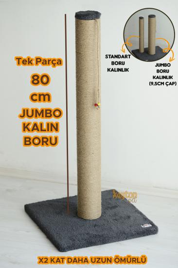 Jumbo 80cm Kalın Borulu Kedi Tırmalaması - Antrasit